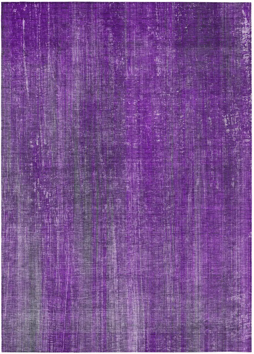 Purple Striped Washable Non Skid Indoor Outdoor Area Rug Photo 2