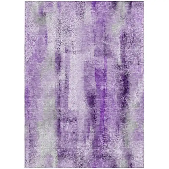 Purple Washable Non Skid Indoor Outdoor Area Rug Photo 3