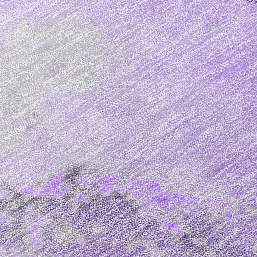 Purple and Ivory Abstract Washable Non Skid Indoor Outdoor Area Rug Photo 8