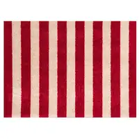 Photo of 2' X 3' Red And Sand Striped Tufted Washable Non Skid Area Rug