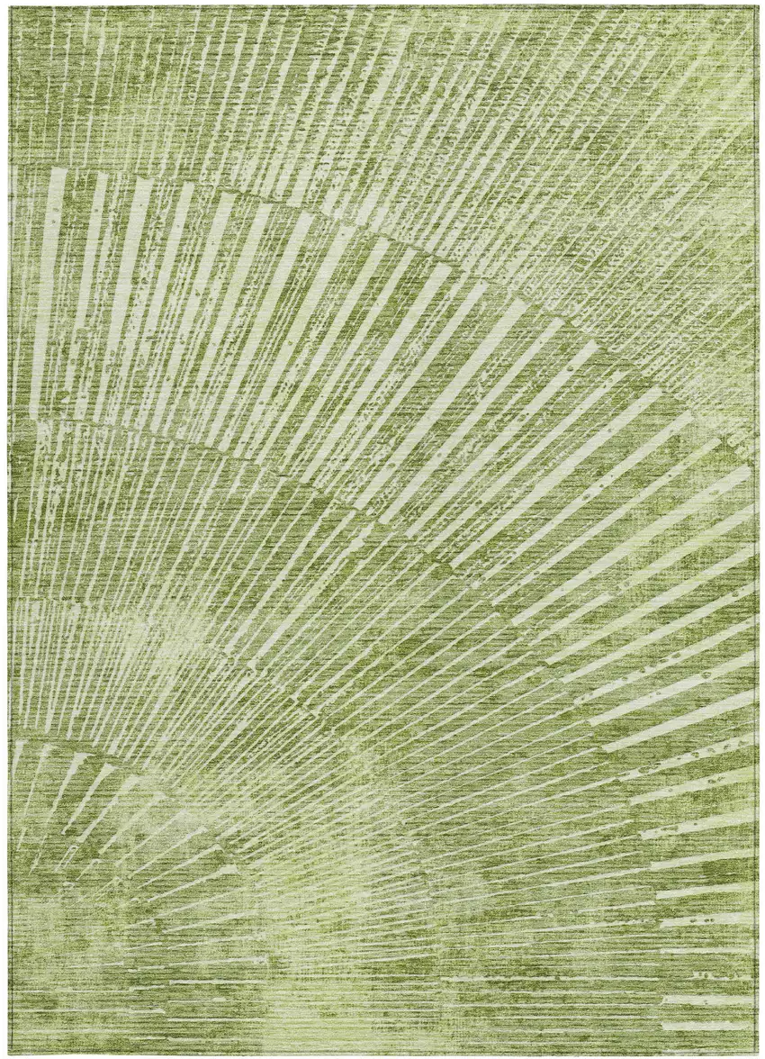 3' X 4' Sage Abstract Washable Non Skid Indoor Outdoor Area Rug Photo 5