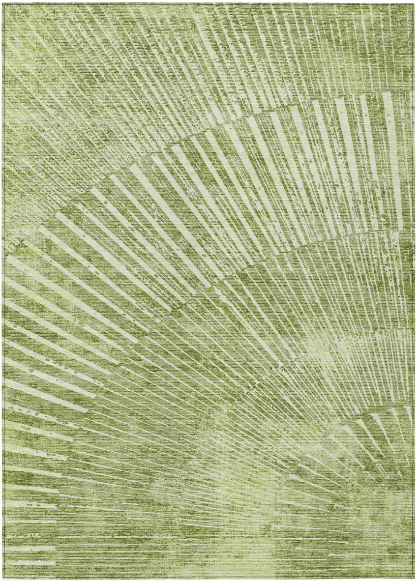 3' X 4' Sage Abstract Washable Non Skid Indoor Outdoor Area Rug Photo 2