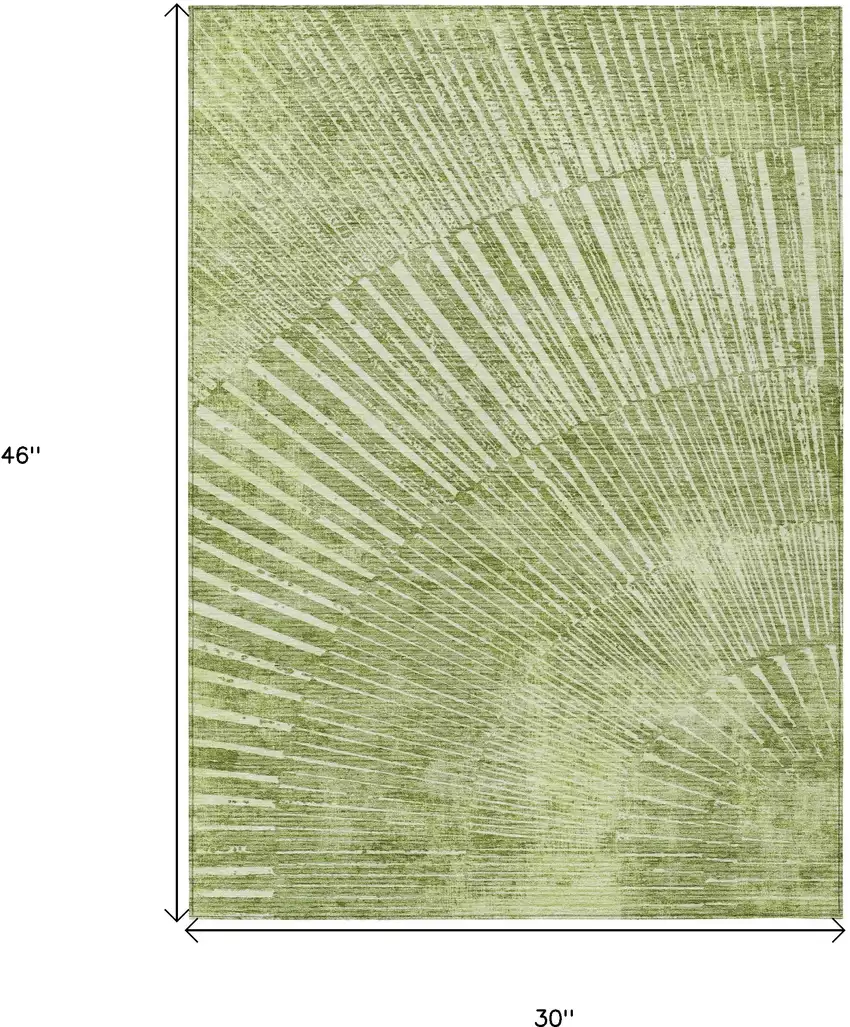 3' X 4' Sage Abstract Washable Non Skid Indoor Outdoor Area Rug Photo 3
