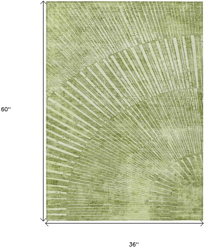 Sage Abstract Washable Non Skid Indoor Outdoor Area Rug Photo 3