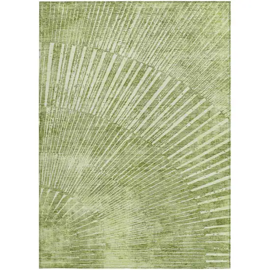 Sage Abstract Washable Non Skid Indoor Outdoor Area Rug Photo 4