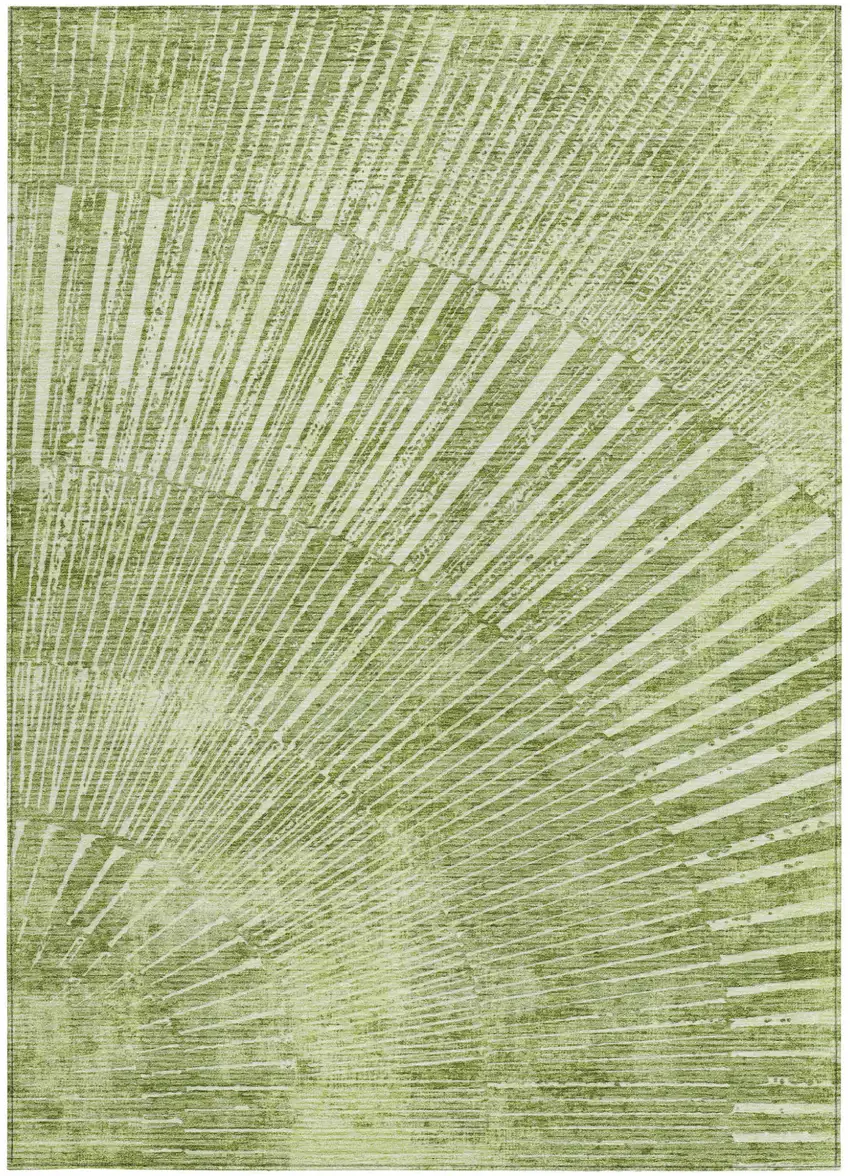 Sage Abstract Washable Non Skid Indoor Outdoor Area Rug Photo 4