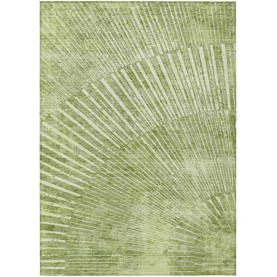 3' X 5' Sage Abstract Washable Non Skid Indoor Outdoor Area Rug Photo 2