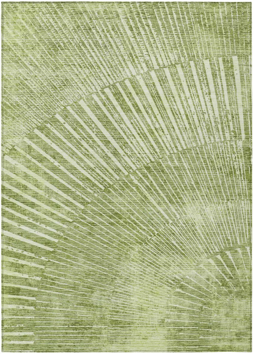 3' X 5' Sage Abstract Washable Non Skid Indoor Outdoor Area Rug Photo 2