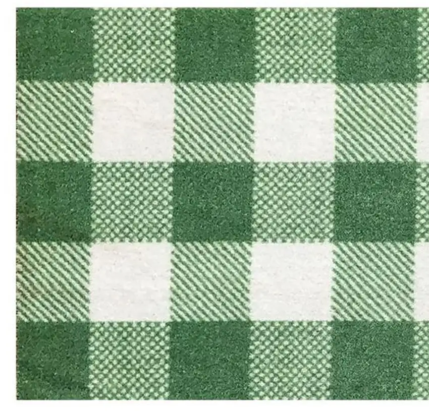 2' X 3' Sage Green And White Plaid Tufted Washable Non Skid Area Rug Photo 4