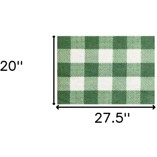 2' X 3' Sage Green And White Plaid Tufted Washable Non Skid Area Rug Photo 5