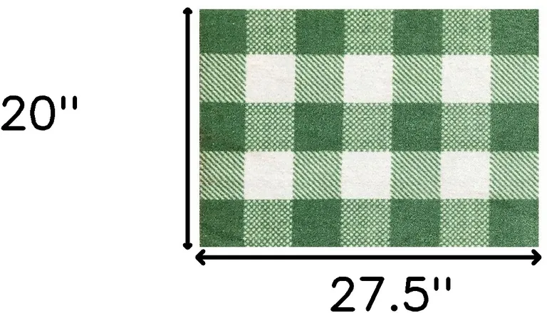 2' X 3' Sage Green And White Plaid Tufted Washable Non Skid Area Rug Photo 5