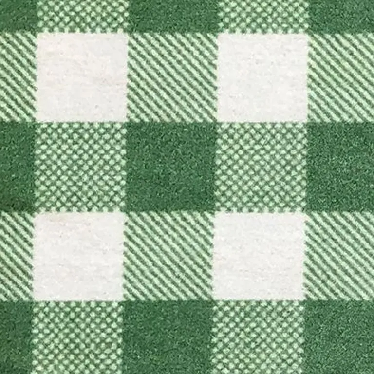 2' X 3' Sage Green And White Plaid Tufted Washable Non Skid Area Rug Photo 3