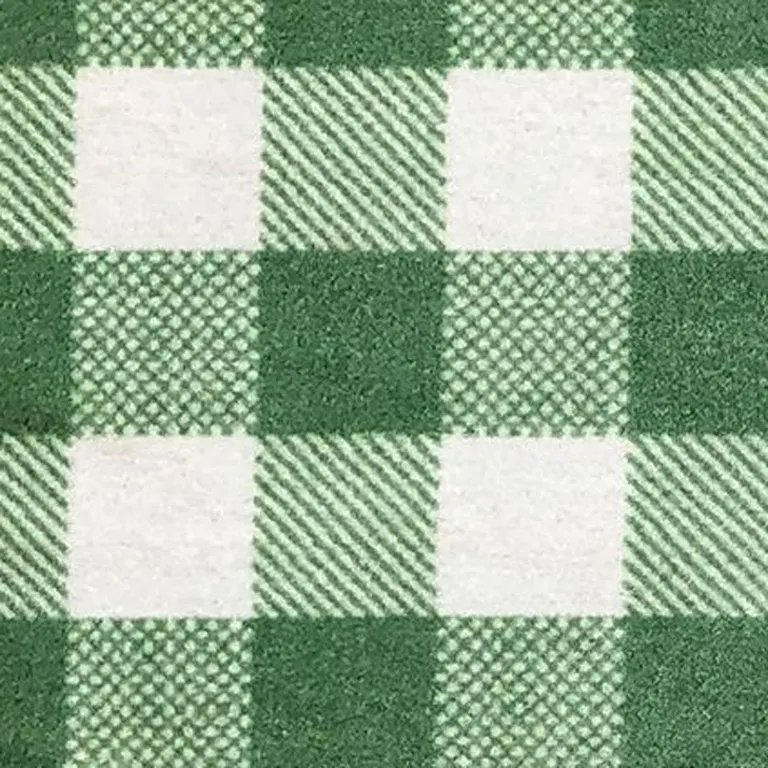 2' X 3' Sage Green And White Plaid Tufted Washable Non Skid Area Rug Photo 2