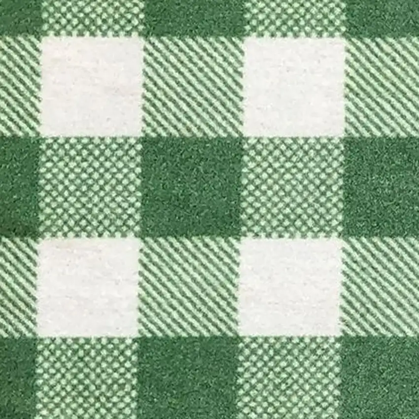 2' X 3' Sage Green And White Plaid Tufted Washable Non Skid Area Rug Photo 3