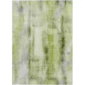 Photo of 3' X 4' Sage Washable Non Skid Indoor Outdoor Area Rug