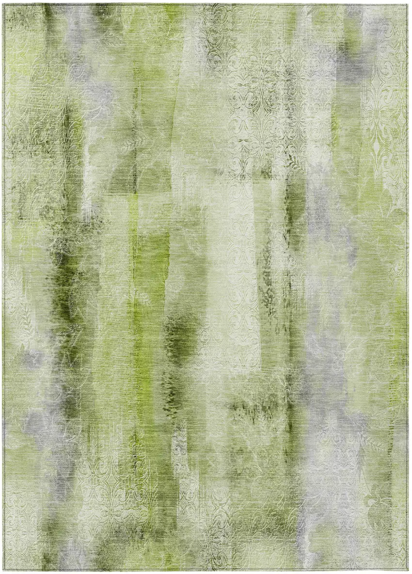 Sage Washable Non Skid Indoor Outdoor Area Rug Photo 2