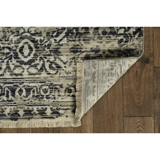 4'X6' Sand Charcoal Machine Woven Distressed Vintage Traditional Indoor Area Rug Photo 3