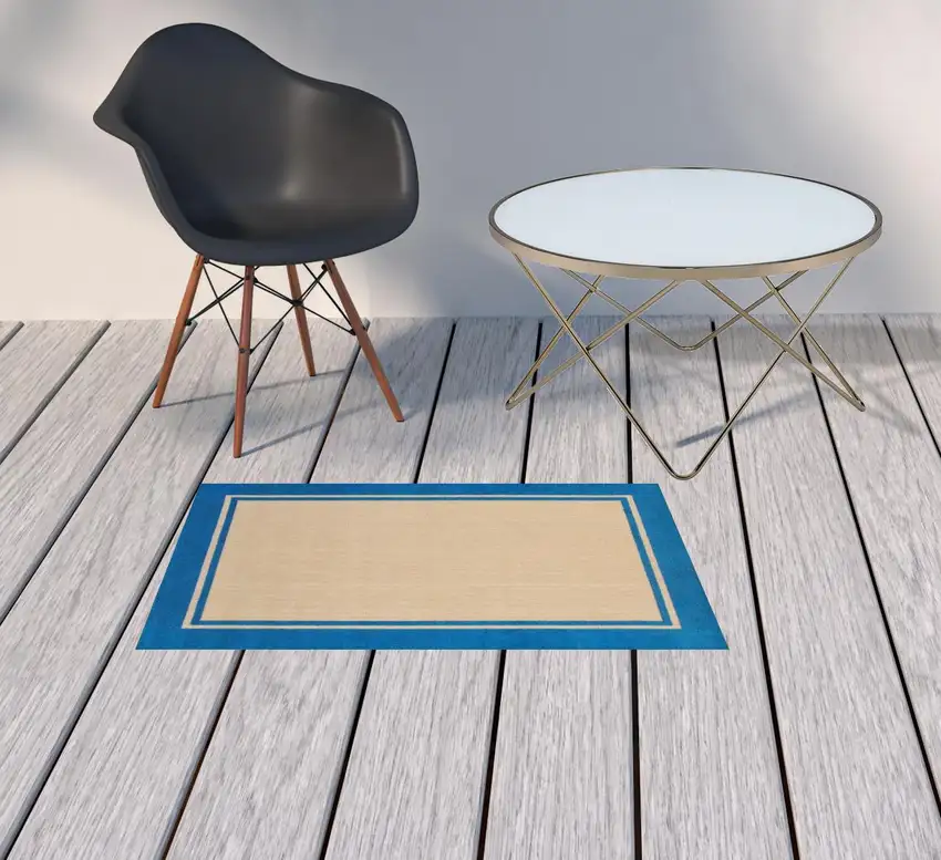 2' X 4' Sand Stain Resistant Indoor Outdoor Area Rug Photo 2