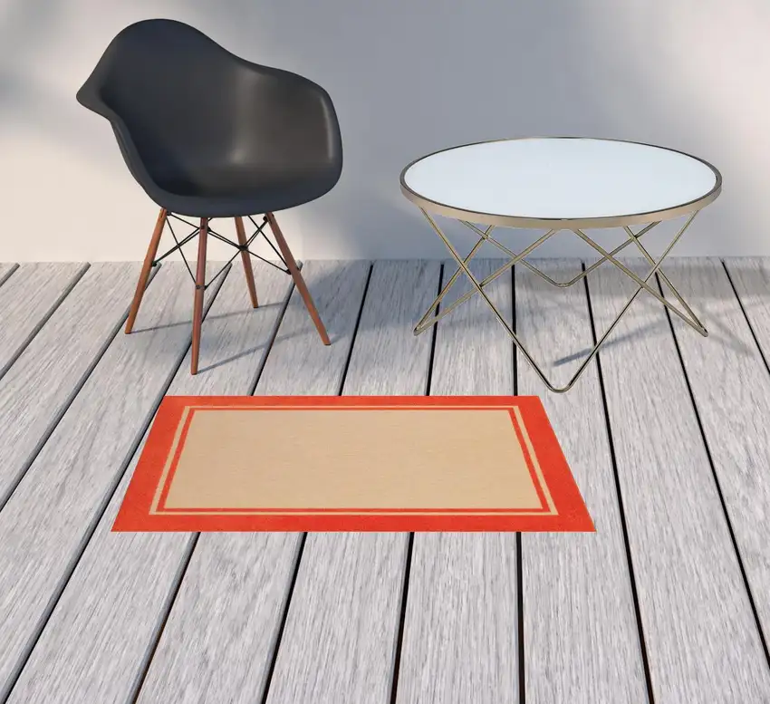 2' X 4' Sand Stain Resistant Indoor Outdoor Area Rug Photo 2