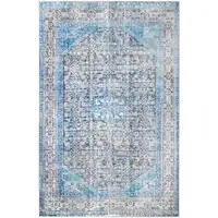 Photo of 5' X 7' Shades Of Azure Oriental Medallion Stain Resistant Area Rug