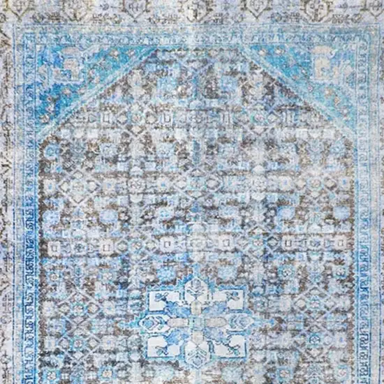 Blue And Gray Oriental Area Rug Photo 4