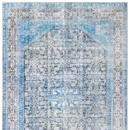 Blue And Gray Oriental Area Rug Photo 5