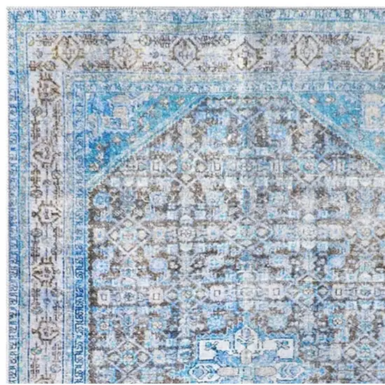 Blue And Gray Oriental Area Rug Photo 4