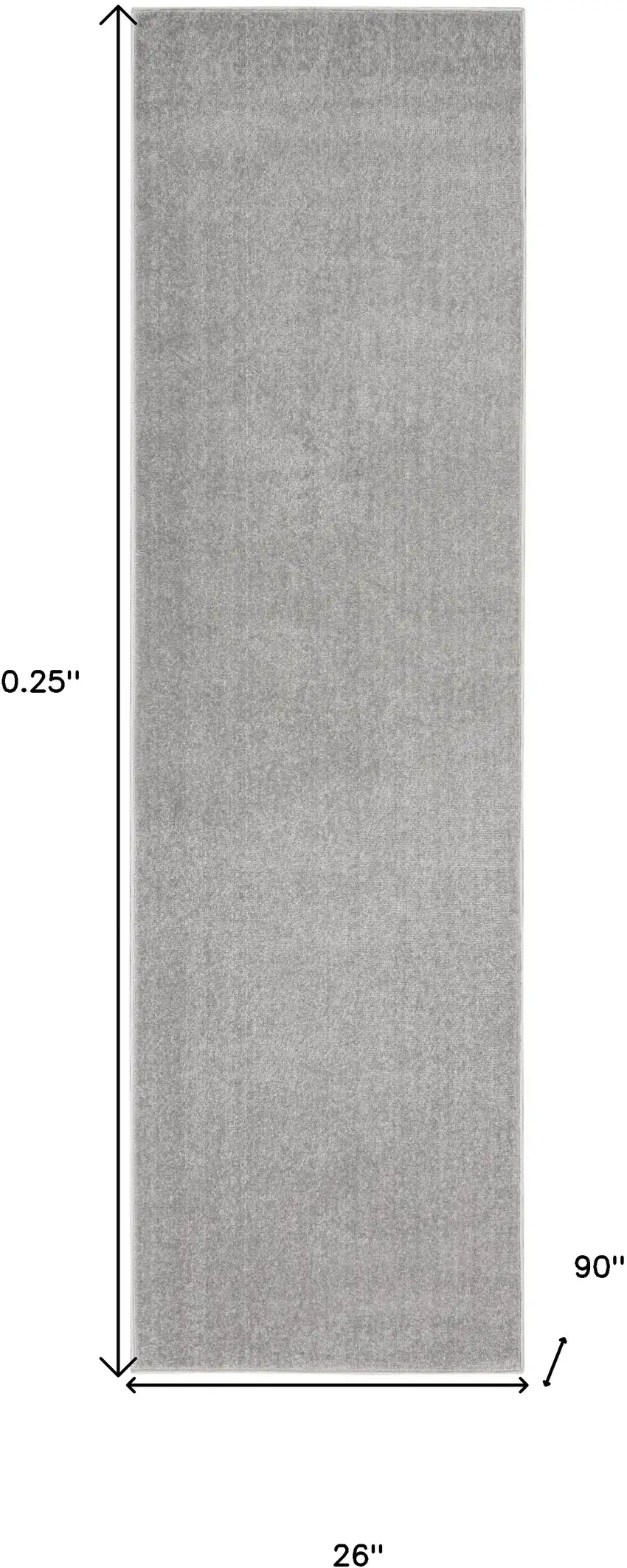 2' X 8' Silver Grey Non Skid Indoor Outdoor Runner Rug Photo 5