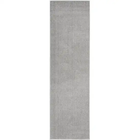 8' Gray Indoor Outdoor Runner Rug Photo 2