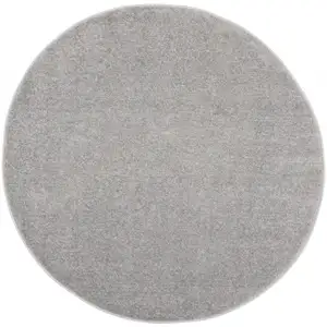 Photo of 4' X 4' Silver Grey Round Non Skid Indoor Outdoor Area Rug