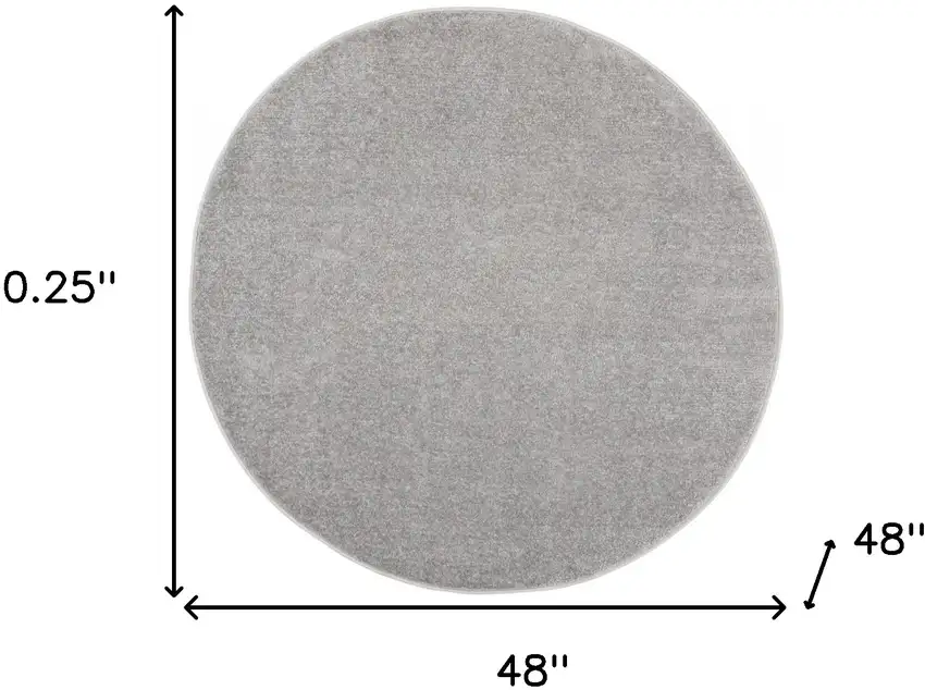 4' X 4' Silver Grey Round Non Skid Indoor Outdoor Area Rug Photo 5