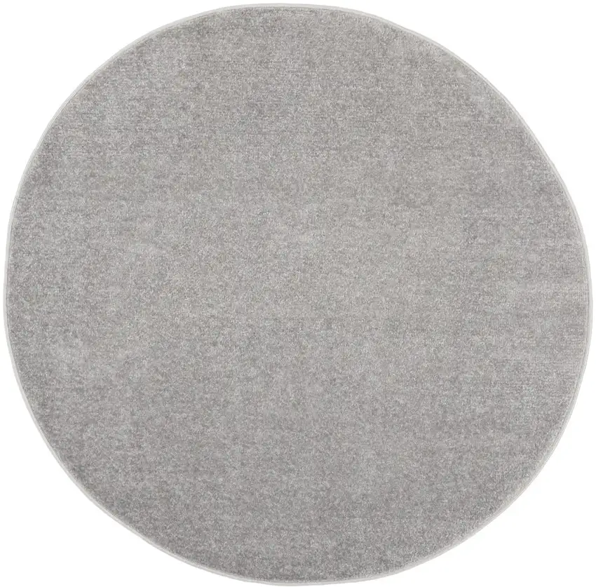 4' X 4' Silver Grey Round Non Skid Indoor Outdoor Area Rug Photo 3