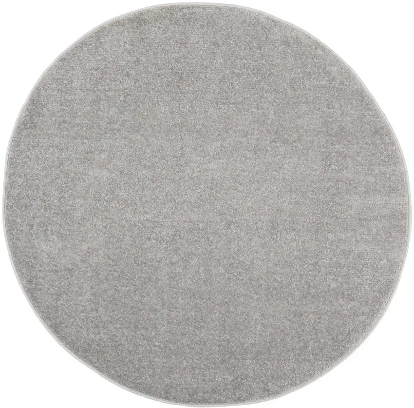 4' Gray Round Indoor Outdoor Area Rug Photo 3