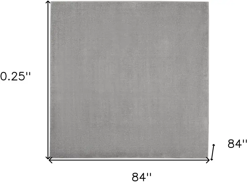 7' X 7' Silver Grey Square Non Skid Indoor Outdoor Area Rug Photo 5