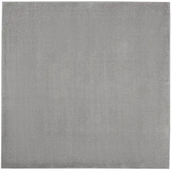 7' Gray Square Indoor Outdoor Area Rug Photo 3
