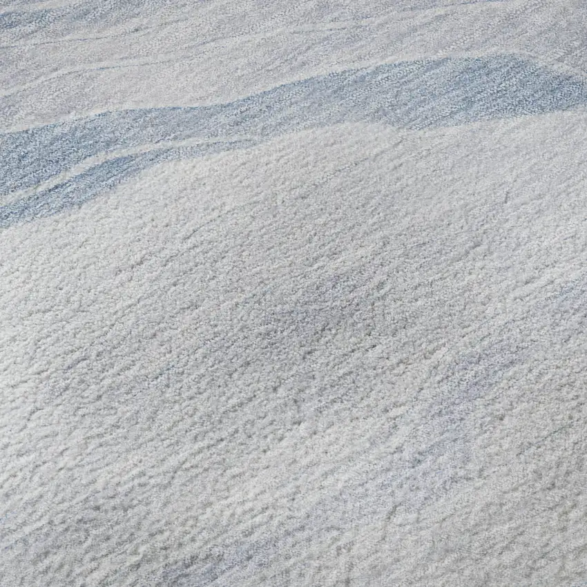 8' X 8' Sky Blue And Ivory Striped Washable Round Rug With UV Protection Photo 8