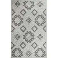 Photo of 6' X 9' Slate Geometric Stain Resistant Non Skid Indoor Outdoor Area Rug