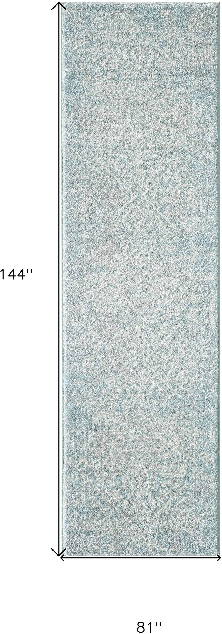 Blue and Ivory Area Rug Photo 3