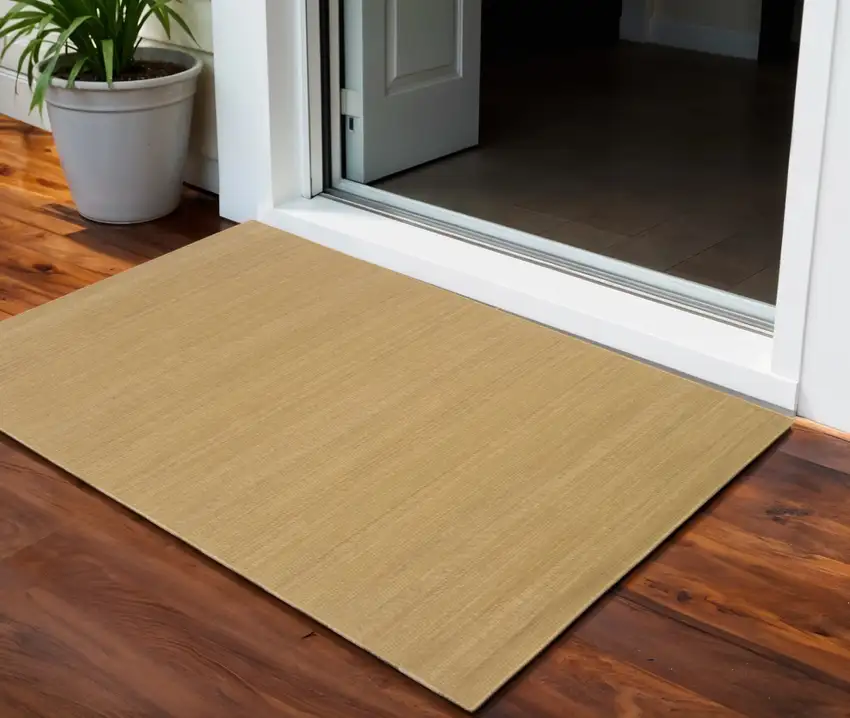 Beige Stain Resistant Indoor Outdoor Area Rug Photo 1