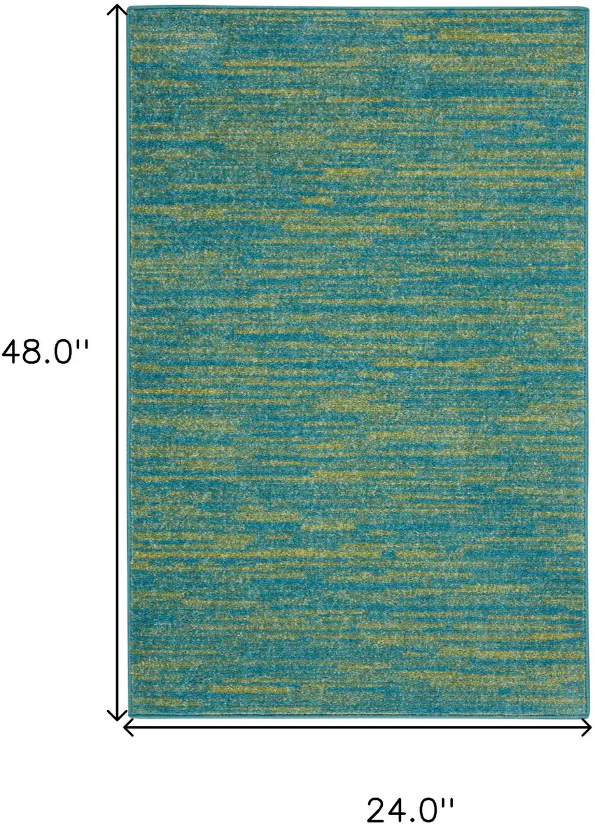 2' X 4' Striped Non Skid Indoor Outdoor Runner Rug Photo 6