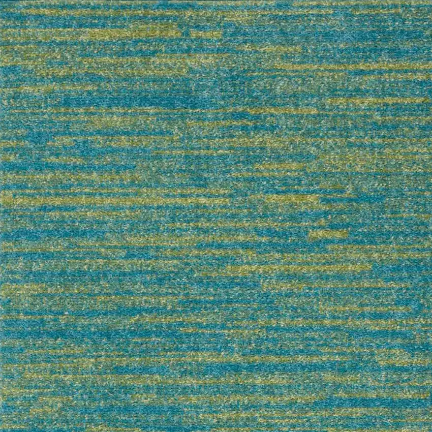 2' X 4' Blue And Green Striped Non Skid Indoor Outdoor Runner Rug Photo 6