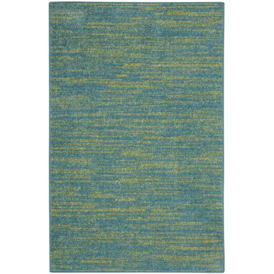 Blue And Green Indoor Outdoor Runner Rug Photo 3