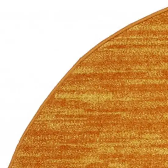 4' Orange Round Indoor Outdoor Area Rug Photo 4