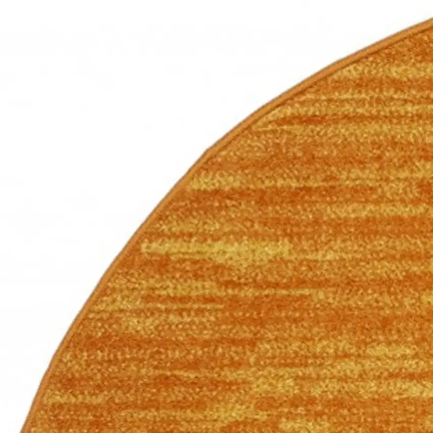4' Orange Round Indoor Outdoor Area Rug Photo 4