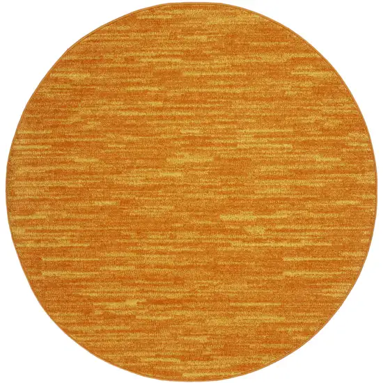 4' Orange Round Indoor Outdoor Area Rug Photo 3