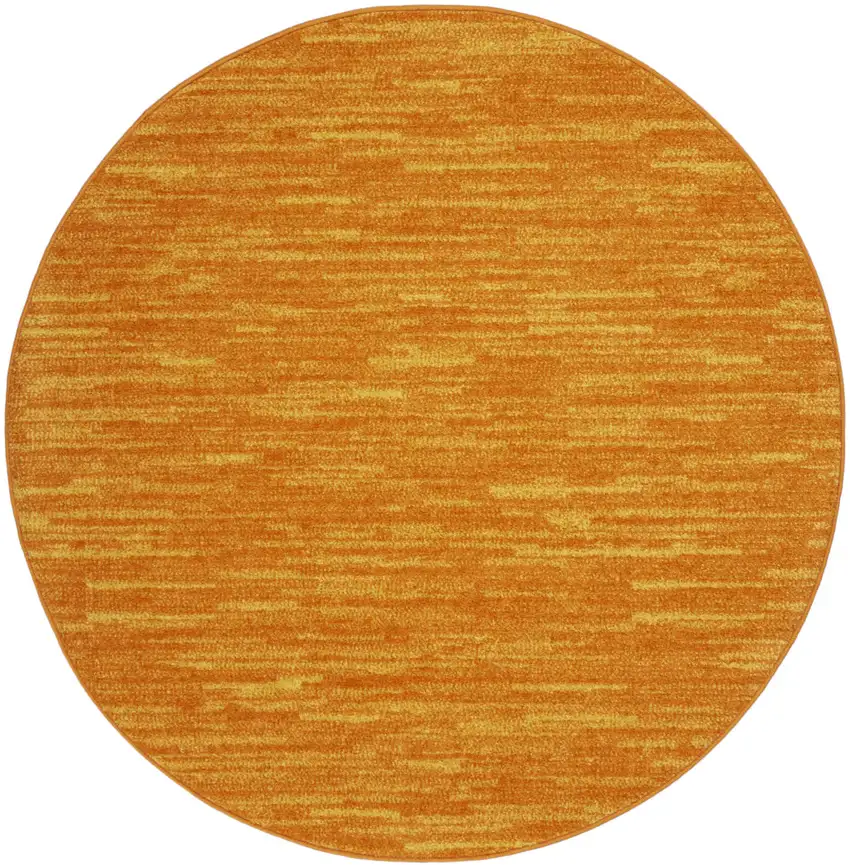 4' Orange Round Indoor Outdoor Area Rug Photo 3