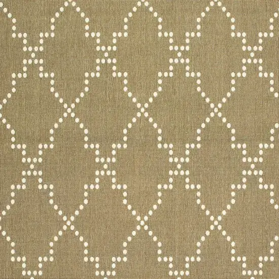 Tan Geometric Stain Resistant Indoor Outdoor Area Rug Photo 3