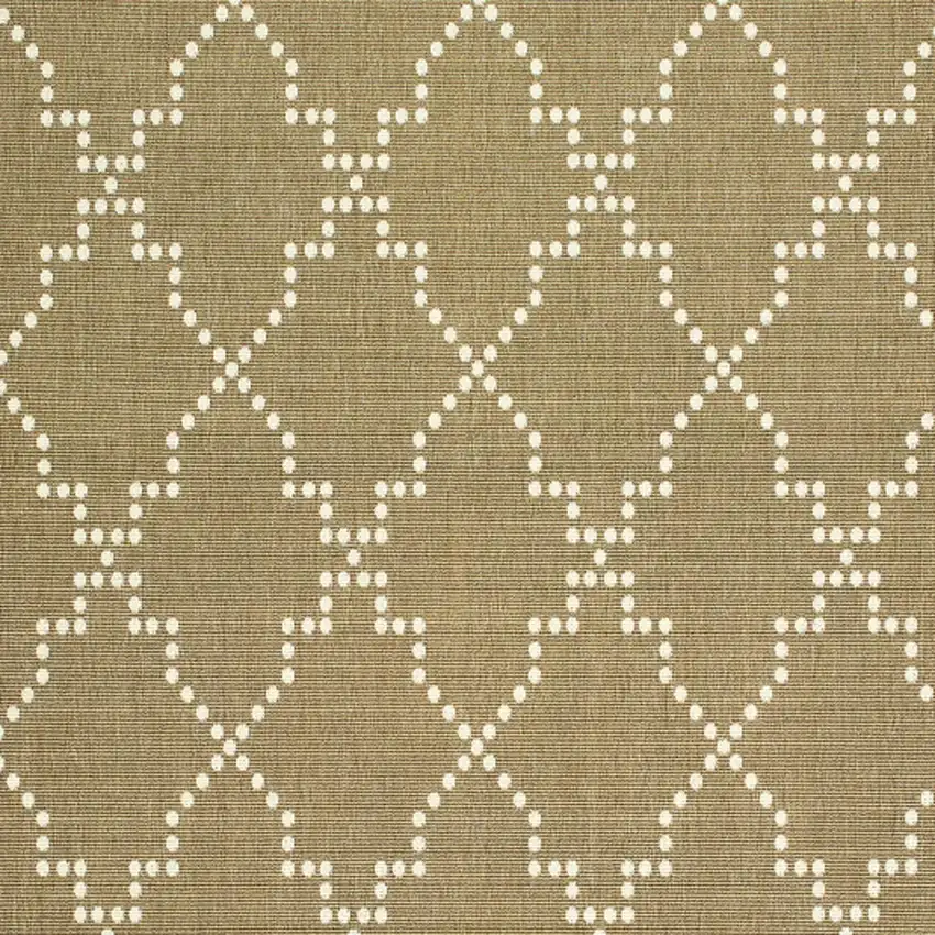 Tan Geometric Stain Resistant Indoor Outdoor Area Rug Photo 3