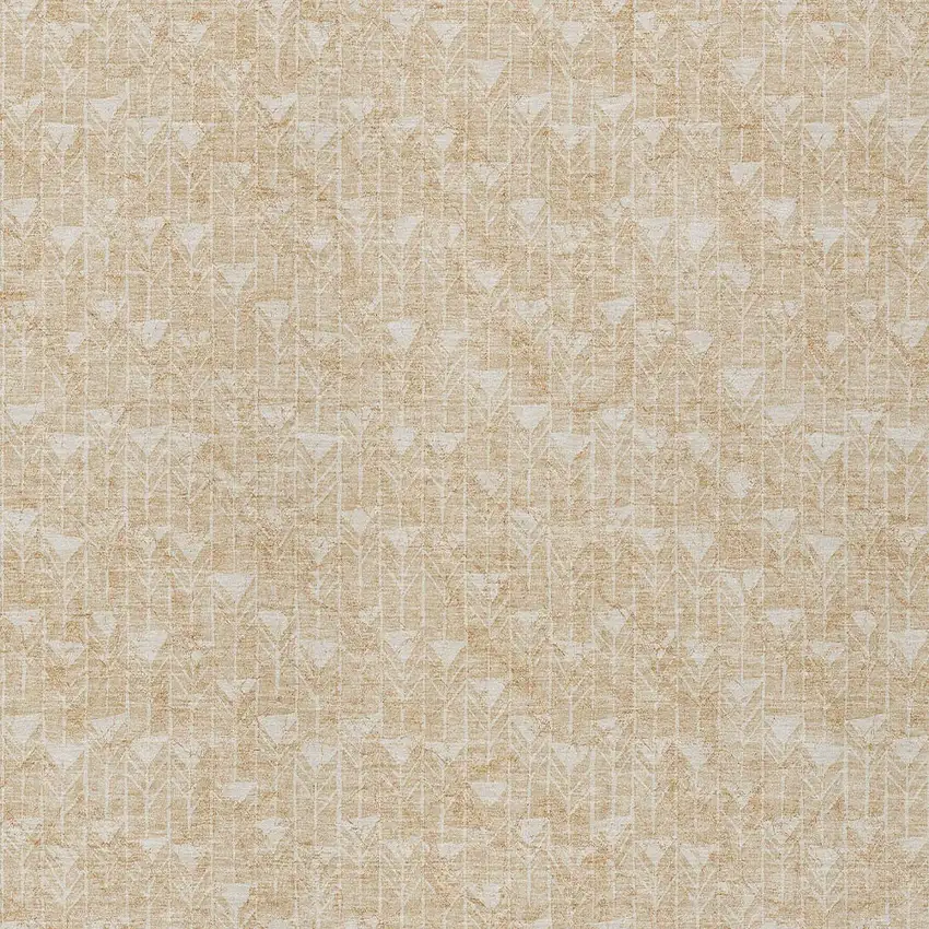 Tan Geometric Washable Non Skid Indoor Outdoor Area Rug Photo 6