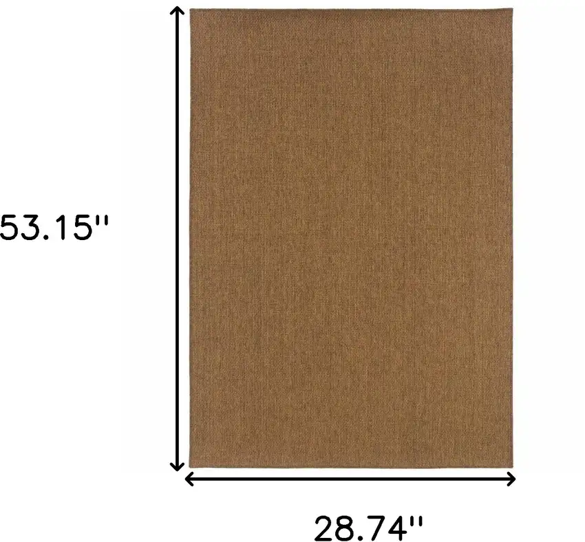 3' X 5' Tan Stain Resistant Indoor Outdoor Area Rug Photo 5
